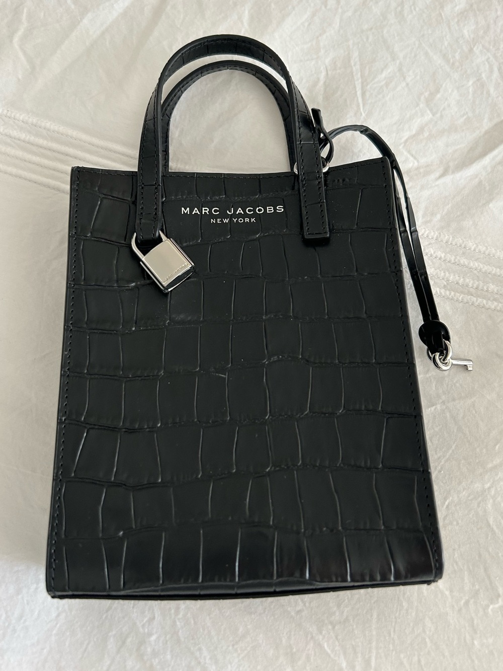 New Marc Jacobs black leather micro bag